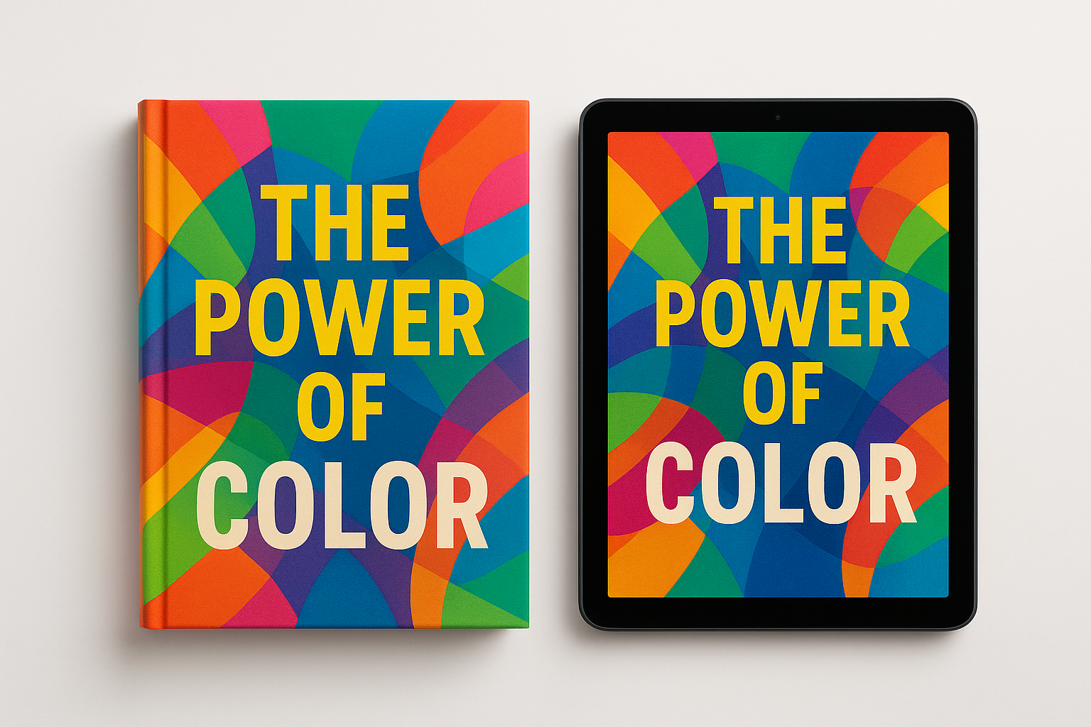 libro mostrando su portada colorida y el ebook tambien